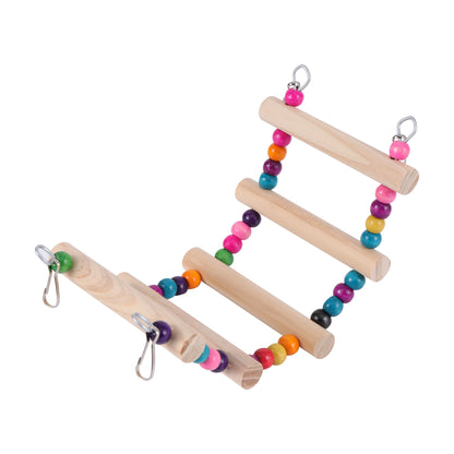 Bird Cage Hanging Toy – Parrot Swing, Chew & Training Toy with Bell, Perch, Ladder & Hammock for Small Birds