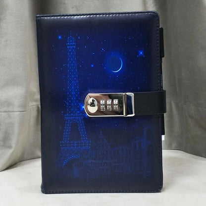 Password Lock Diary Notebook – Van Gogh Starry Night & Apricot Blossom Cover, 260-Page Secret Journal for Students & Kids