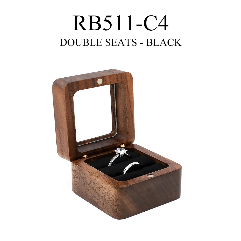 Personalized Wooden Jewelry Box with Custom Engraving for Rings, Earrings, Bracelets, Wedding Proposals & Gift Packaging