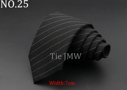 Men's 6cm Handmade Cotton Skinny Plaid Necktie – Slim Striped Grey Tie for Business, Casual & Wedding Wear