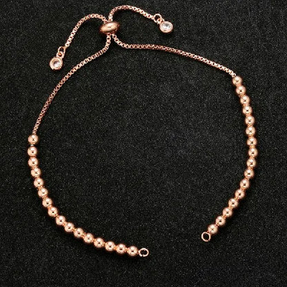 Cadena de pulsera ajustable de latón con diamantes de imitación – Cadena de joyería de 240 mm para pulseras, dijes y fabricación de joyas