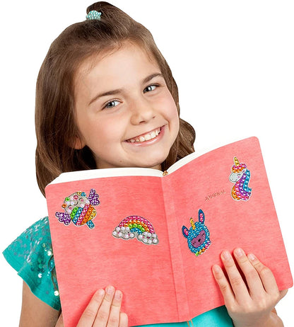 Kit de pegatinas de pintura de diamantes grandes de 12 piezas – Manualidades de mosaico de unicornio, animales y vida marina para niños