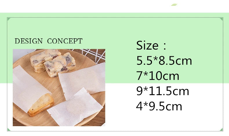 LBSISI Life 50/100PCS White Cotton Paper Candy Bags – DIY Gift Packaging Bags for Birthday, Baby Shower, Cake, Nougat & Party Favors
