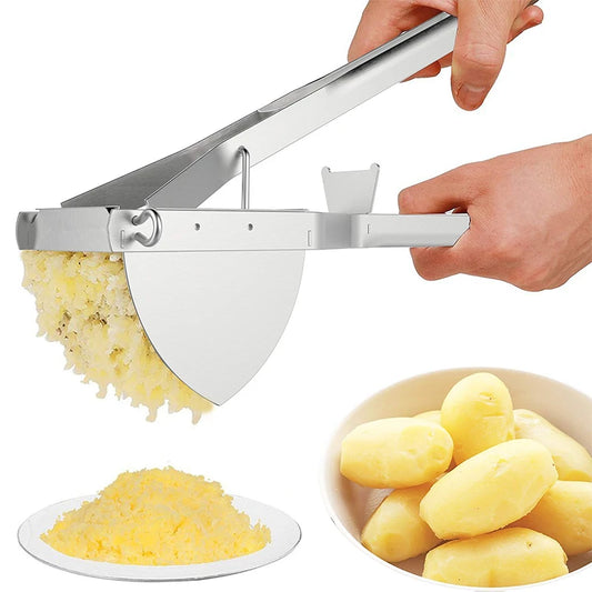 LMETJMA Stainless Steel Potato Ricer & Masher – Heavy-Duty Manual Food Press for Potatoes, Baby Food, Fruits & Vegetables, KC0154