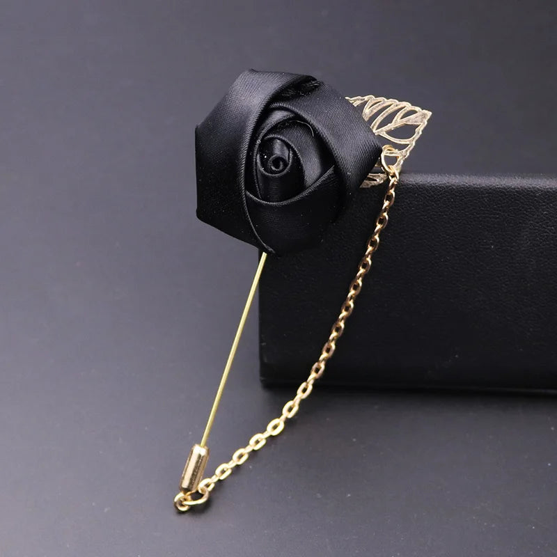 Boutonnière de seda para el novio y padrinos de boda – Pin de solapa floral para bodas, bailes de graduación y eventos formales