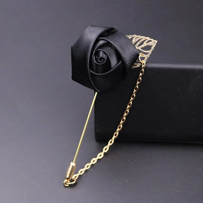 Boutonnière de seda para el novio y padrinos de boda – Pin de solapa floral para bodas, bailes de graduación y eventos formales