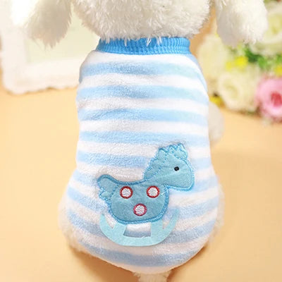 Cute Winter Dog Vest – Warm Soft Flannel Puppy Puffer Jacket for Small Dogs & Cats, Cozy Pet Sweater Clothing in XXS
