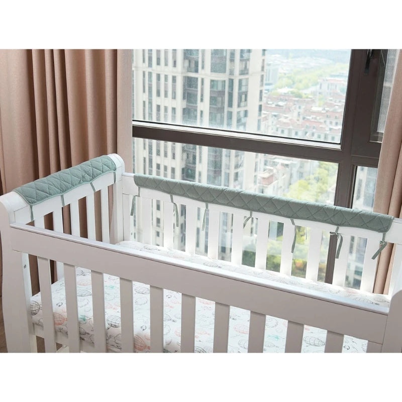 Protège-barreaux de lit en coton – Protection douce anti-morsure pour clôture de lit de bébé et barrière de sécurité