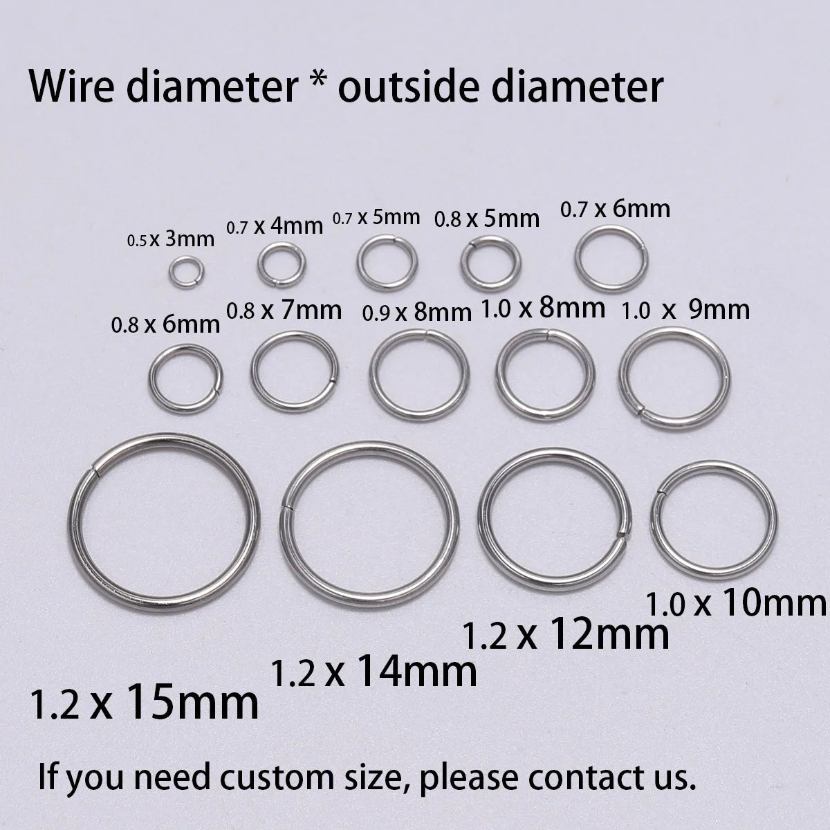 30 à 200 Anneaux de jonction fendus en acier inoxydable (3 à 25 mm) – Connecteurs à boucle ouverte pour la fabrication de bijoux, bracelets, colliers et loisirs créatifs