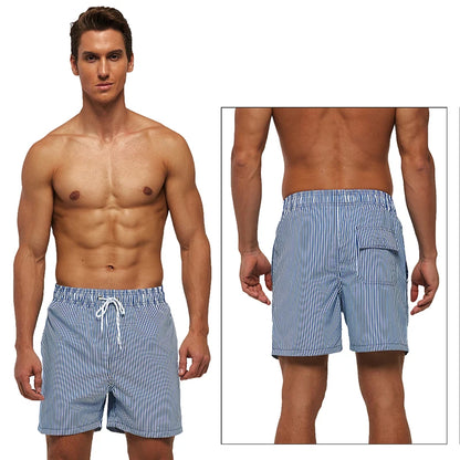 DATIFER Men's Beach Print Swim Shorts – Quick-Dry Surf, Swim & Workout Trunks with Pockets for Summer