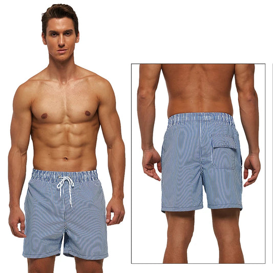 DATIFER Men's Beach Print Swim Shorts – Quick-Dry Surf, Swim & Workout Trunks with Pockets for Summer