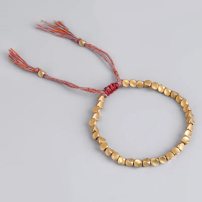 Handmade Tibetan Buddhist Copper Bead Bracelet – Lucky Braided Rope Bracelet & Bangle for Women & Men | Spiritual Fashion Jewelry Gift