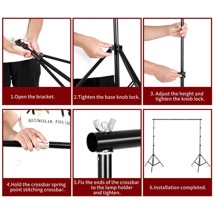 Photography Backdrop Stand Kit – Photo Studio Background Support System with Carry Bag