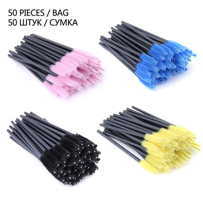 5/50 brosses à cils – Brosses à mascara jetables, outils d'extension de faux cils, brosses applicateurs de type goupillon pour le maquillage, la beauté et les cosmétiques