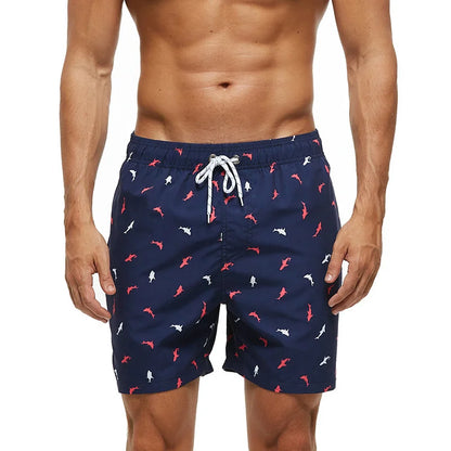 DATIFER Men's Beach Print Swim Shorts – Quick-Dry Surf, Swim & Workout Trunks with Pockets for Summer