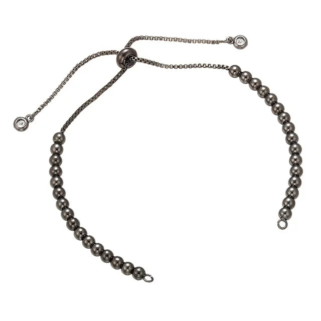 Cadena de pulsera ajustable de latón con diamantes de imitación – Cadena de joyería de 240 mm para pulseras, dijes y fabricación de joyas