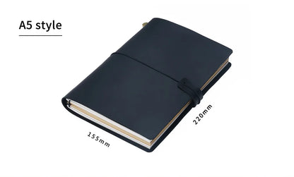 Genuine Leather Refillable Travel Journal – Handmade Retro Diary, Sketchbook & Notebook