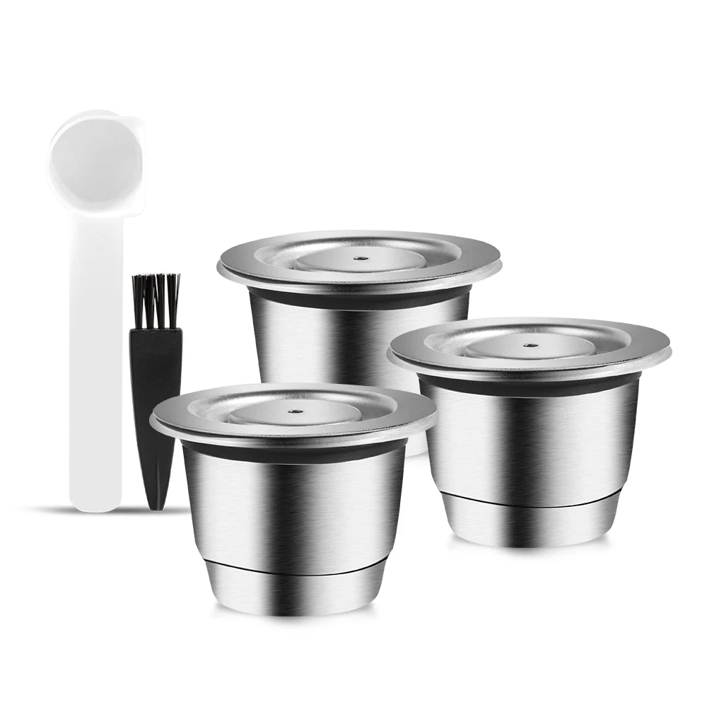 Capsules de café Nespresso réutilisables – Dosettes filtrantes à espresso en acier inoxydable, capsules de café Crema rechargeables avec design amélioré pour machine à café domestique