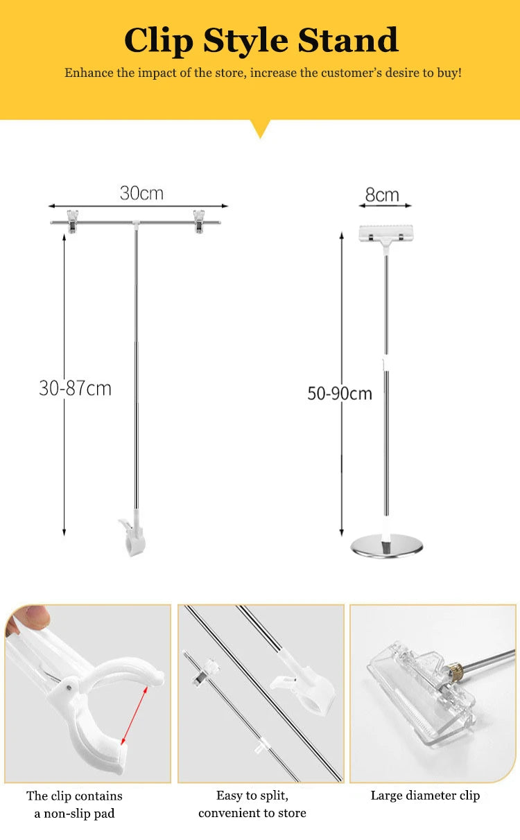 Support de fond de photographie en T réglable – Système de support de toile de fond avec pinces pour studio et vidéo