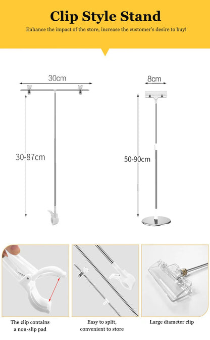 Support de fond de photographie en T réglable – Système de support de toile de fond avec pinces pour studio et vidéo