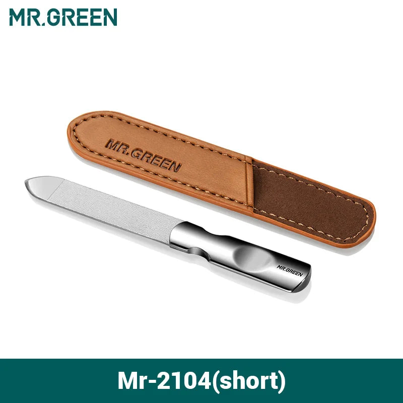 MR.GREEN Double-Sided Stainless Steel Nail File – Professional Manicure & Pedicure Grooming Tool for Finger & Toenails