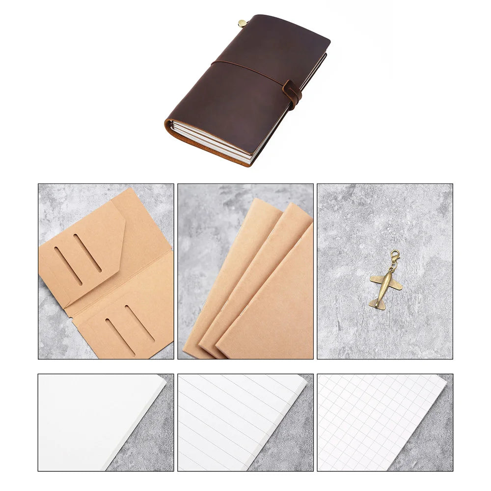 Genuine Leather Refillable Travel Journal – Handmade Retro Diary, Sketchbook & Notebook