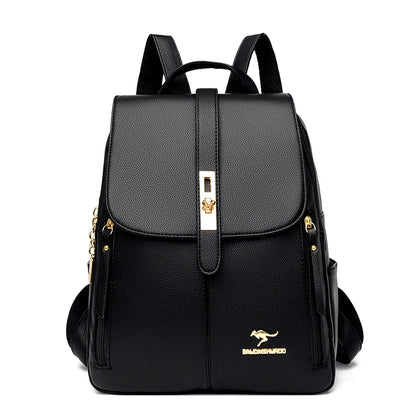 Women's Large-Capacity Leather Backpack Purse – High-Quality Vintage Rucksack for School, Travel, Work & Everyday Use, Stylish Ladies' Bookbag