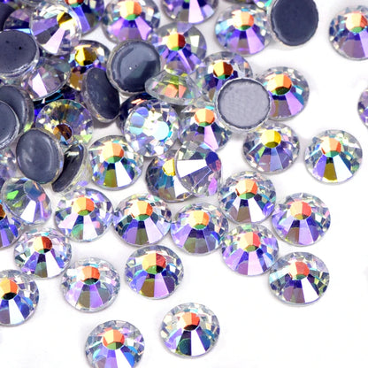 Set de diamantes de imitación de fijación en caliente de 1440 piezas – Piedras de cristal brillante de base plana para decoración de uñas, ropa y manualidades