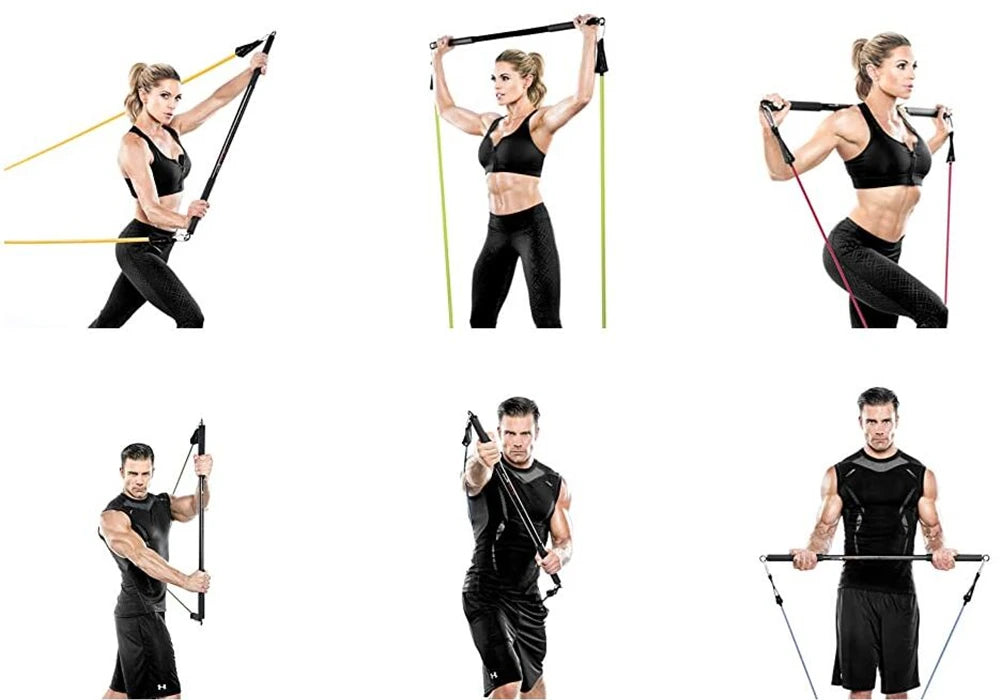 Juego de Bandas de Resistencia para Barra de Ejercicio – Expansor de Cuerda para Pilates y Yoga para Entrenamiento de Fuerza, Fisicoculturismo, Gimnasio en Casa y Ejercicios de Fitness