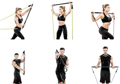 Juego de Bandas de Resistencia para Barra de Ejercicio – Expansor de Cuerda para Pilates y Yoga para Entrenamiento de Fuerza, Fisicoculturismo, Gimnasio en Casa y Ejercicios de Fitness
