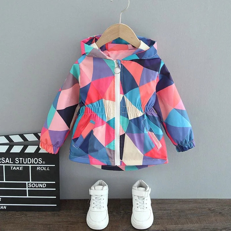 Cute Cartoon Animal Kids Jacket, Hooded Windbreaker for Baby Boys and Girls Ages 1-6, Lightweight Spring and Autumn Zipper Coat