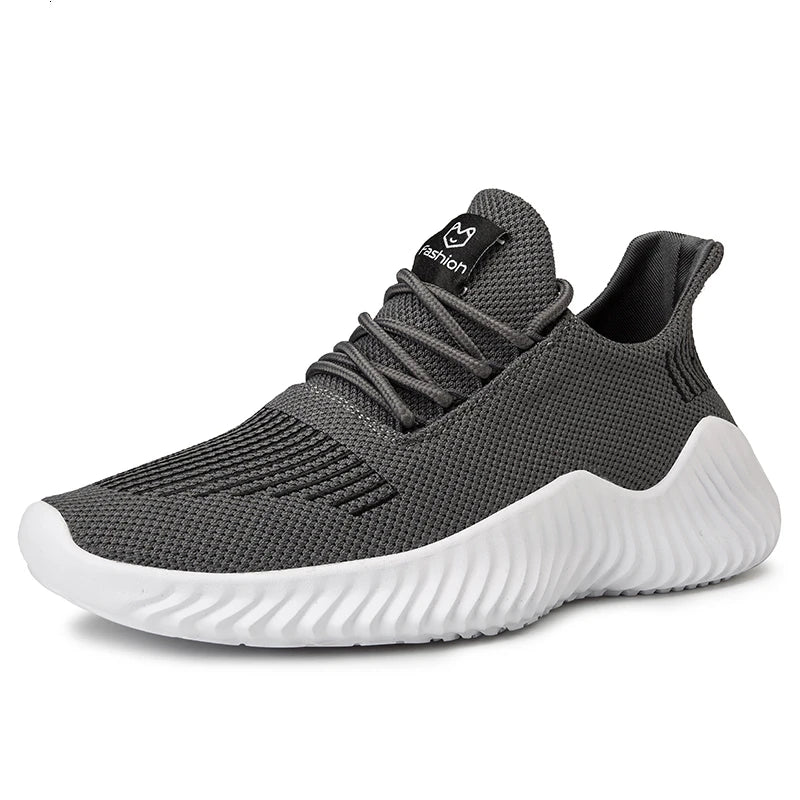 Baskets Blanches Décontractées pour Homme – Chaussures de Marche Respirantes Légères, Baskets de Sport Tendance avec Grandes Tailles