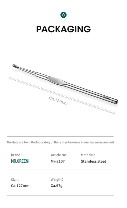 MR.GREEN Stainless Steel Cuticle Pusher & Cuticle Remover – Professional Nail Cleaner, Dead Skin Scraper & Manicure Tool