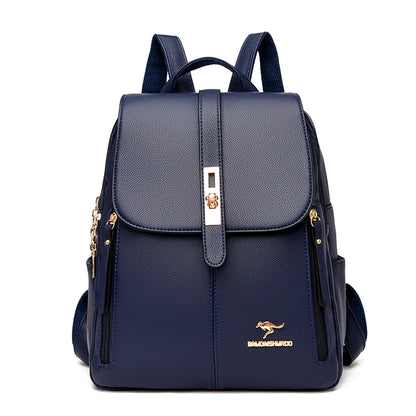 Women's Large-Capacity Leather Backpack Purse – High-Quality Vintage Rucksack for School, Travel, Work & Everyday Use, Stylish Ladies' Bookbag