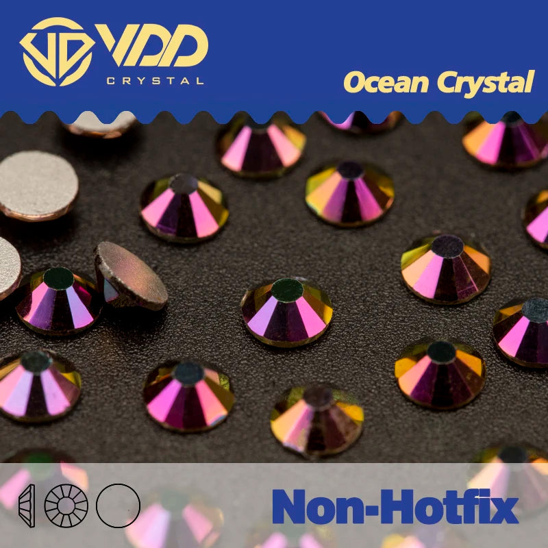 VDD AAAAA Diamantes de Imitación de Cristal de Fondo Plano – Piedras de Cristal Brillantes Sin Fijación en Caliente para Decoración de Uñas, Manualidades y Proyectos de Bricolaje