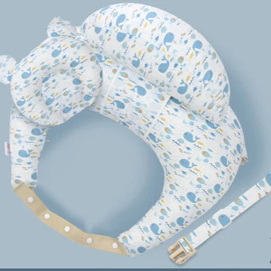Almohada multifunción de lactancia para bebé con correa para el hombro – Almohada suave de alimentación y soporte de cabeza para recién nacidos con diseño de dibujos animados