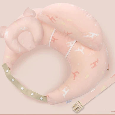 Almohada multifunción de lactancia para bebé con correa para el hombro – Almohada suave de alimentación y soporte de cabeza para recién nacidos con diseño de dibujos animados