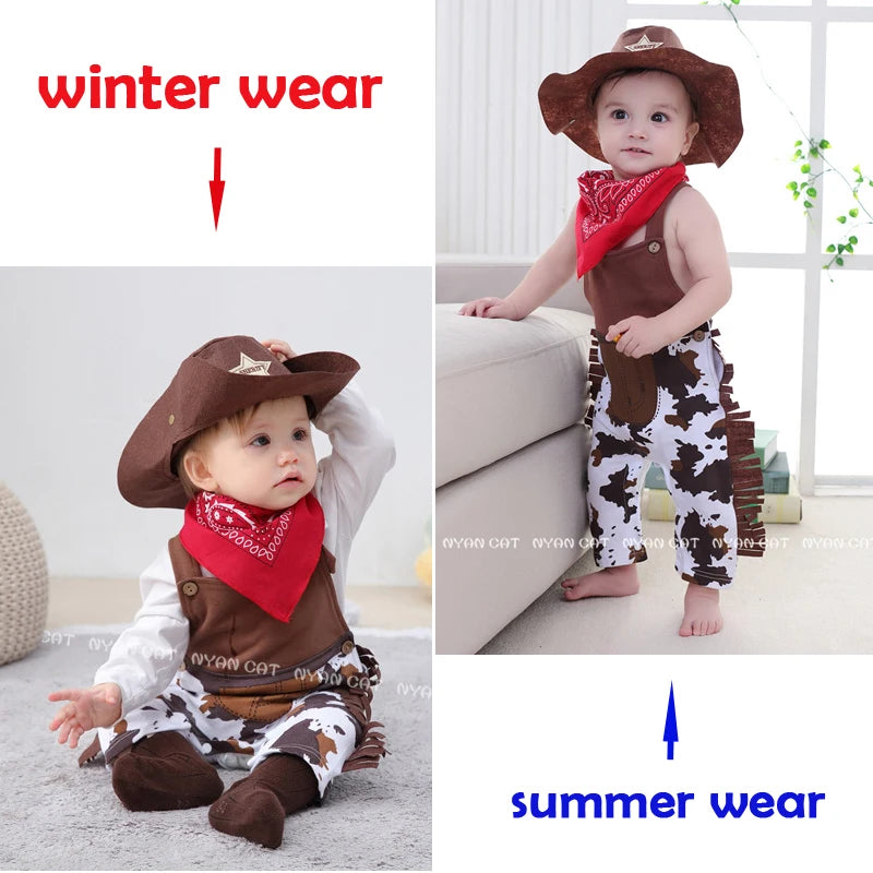 Umorden Baby Cowboy Costume Romper – Western Cow Boy Fancy Dress for Boys & Toddlers, Halloween, Christmas, Birthday & Cosplay