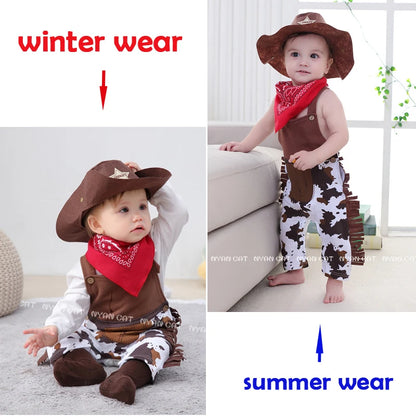 Umorden Baby Cowboy Costume Romper – Western Cow Boy Fancy Dress for Boys & Toddlers, Halloween, Christmas, Birthday & Cosplay