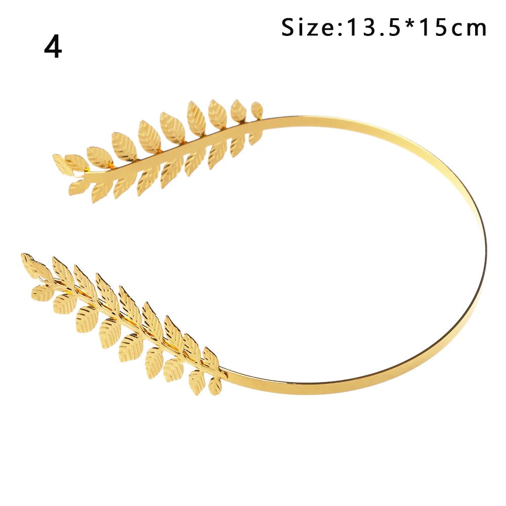 Vintage Gold Leaf Bridal Headband – Roman Greek Goddess Wedding Tiara Crown Hair Accessory for Women