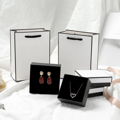 12PCS Paper Jewelry Gift Boxes for Rings, Earrings, Bracelets & Necklaces – Black & Gray Display Cases