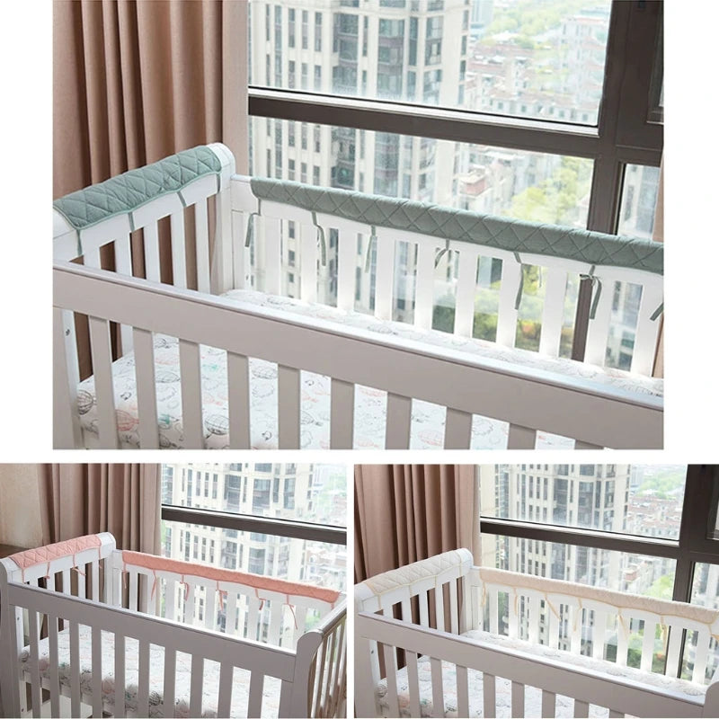 Protège-barreaux de lit en coton – Protection douce anti-morsure pour clôture de lit de bébé et barrière de sécurité