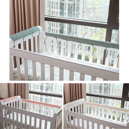 Protège-barreaux de lit en coton – Protection douce anti-morsure pour clôture de lit de bébé et barrière de sécurité