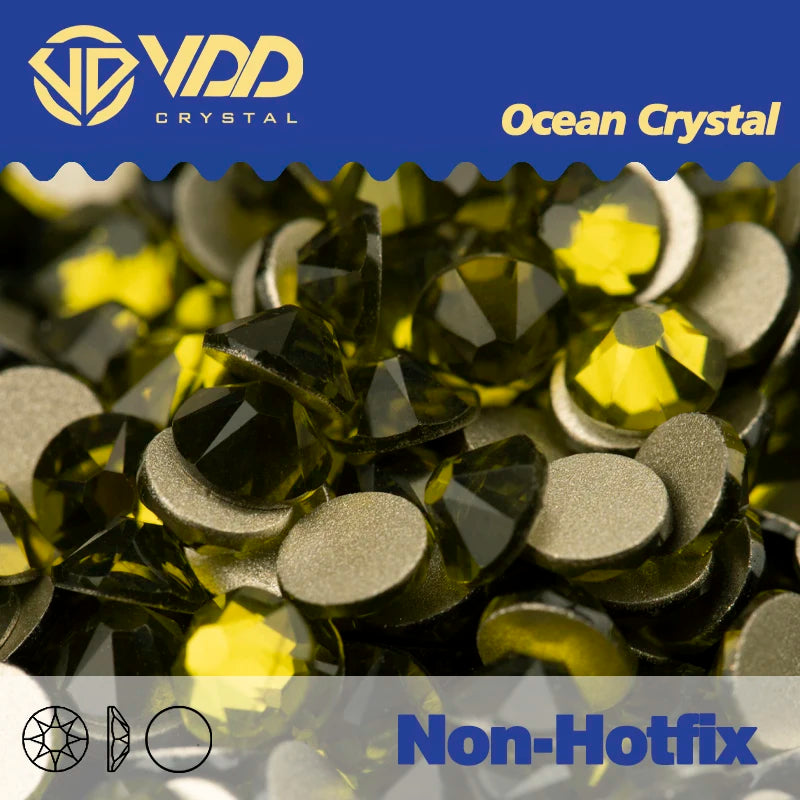 VDD 2088 Crystal Flower Nail Rhinestones – Non-Hotfix 8 Big & 8 Small Flatback Gems for Nail Art & DIY Decorations
