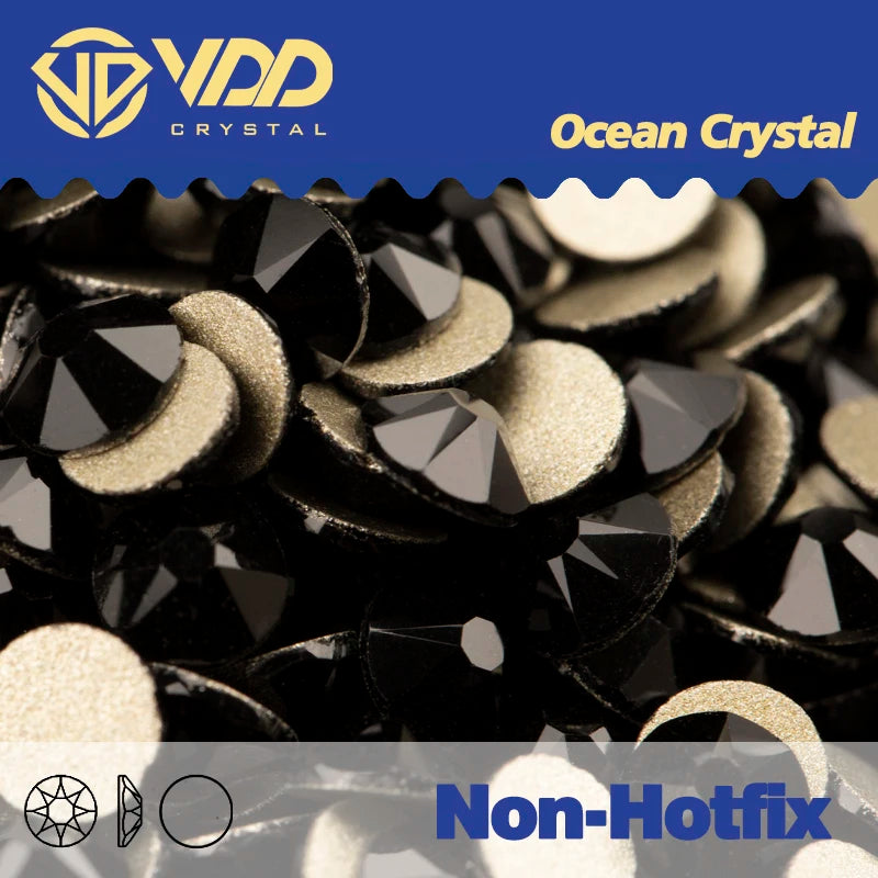 VDD 2088 Crystal Flower Nail Rhinestones – Non-Hotfix 8 Big & 8 Small Flatback Gems for Nail Art & DIY Decorations