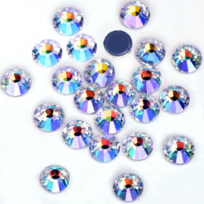Set de diamantes de imitación de fijación en caliente de 1440 piezas – Piedras de cristal brillante de base plana para decoración de uñas, ropa y manualidades