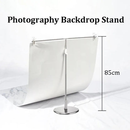 Support de fond de photographie en T réglable – Système de support de toile de fond avec pinces pour studio et vidéo