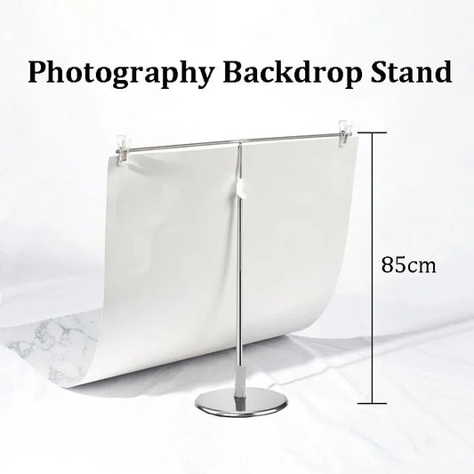 Soporte de fondo de fotografía ajustable en forma de T – Sistema de soporte de fondo con abrazaderas para estudio y video