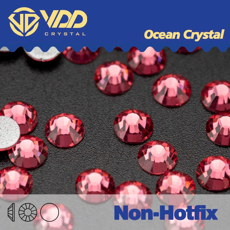 VDD AAAAA Diamantes de Imitación de Cristal de Fondo Plano – Piedras de Cristal Brillantes Sin Fijación en Caliente para Decoración de Uñas, Manualidades y Proyectos de Bricolaje