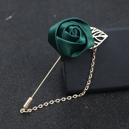 Boutonnière de seda para el novio y padrinos de boda – Pin de solapa floral para bodas, bailes de graduación y eventos formales